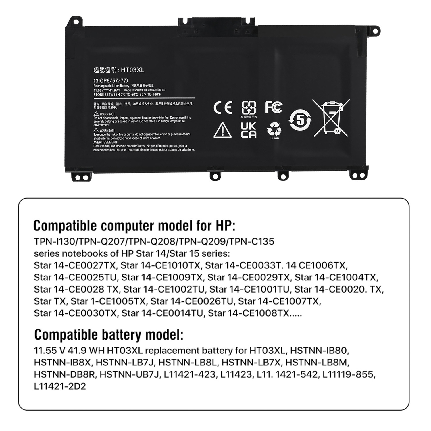 HT03XL L11119-855 Laptop Battery for HP Pavilion 250 G7 TPN-C135 14-CE0017TX 14S-CR1011TX 15-CS0038TX 15-CW0017AU HTO3XL